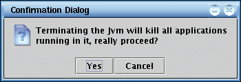 End Jvm dialog screenshot.