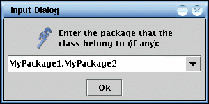 Package option dialog screenshot.