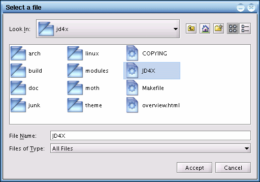 System file chooser screenshot.